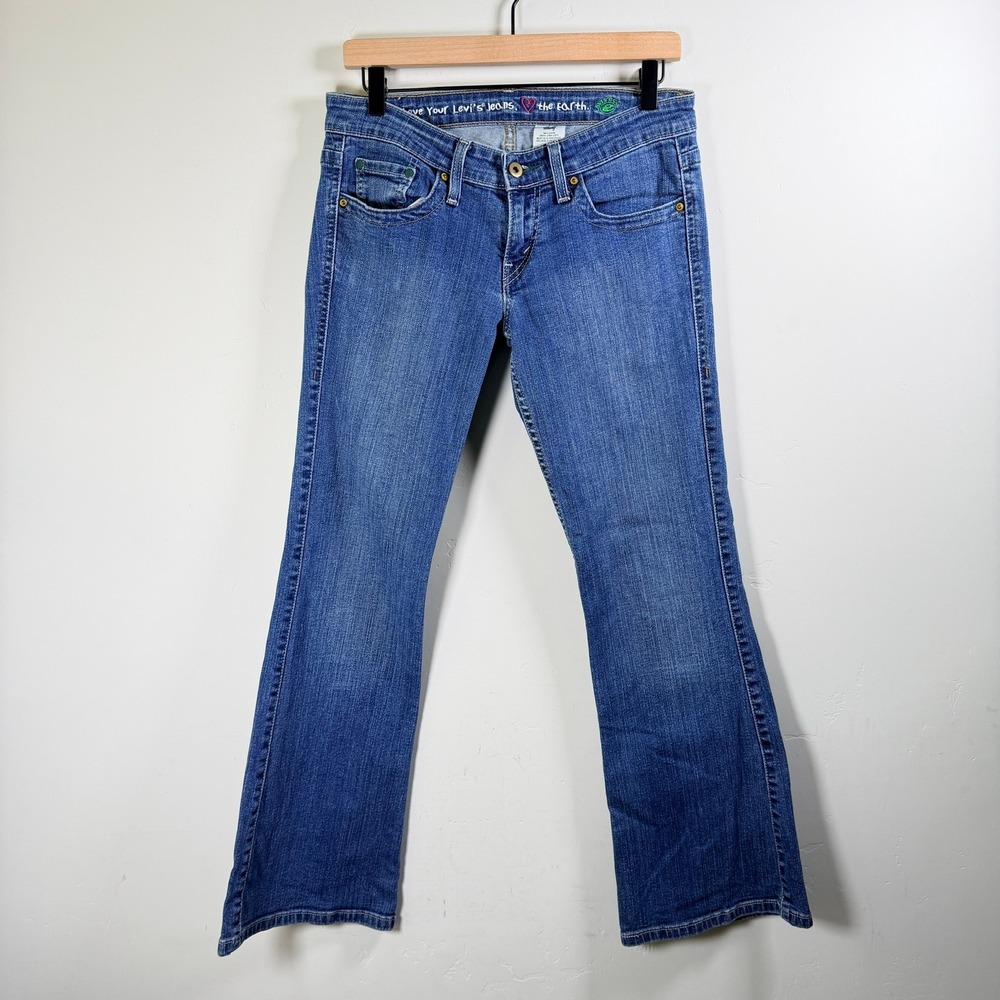 Levi's Women's 545 Low Bootcut Jeans 7M Blue Low Flap Pocket Y2K Eco Friendly